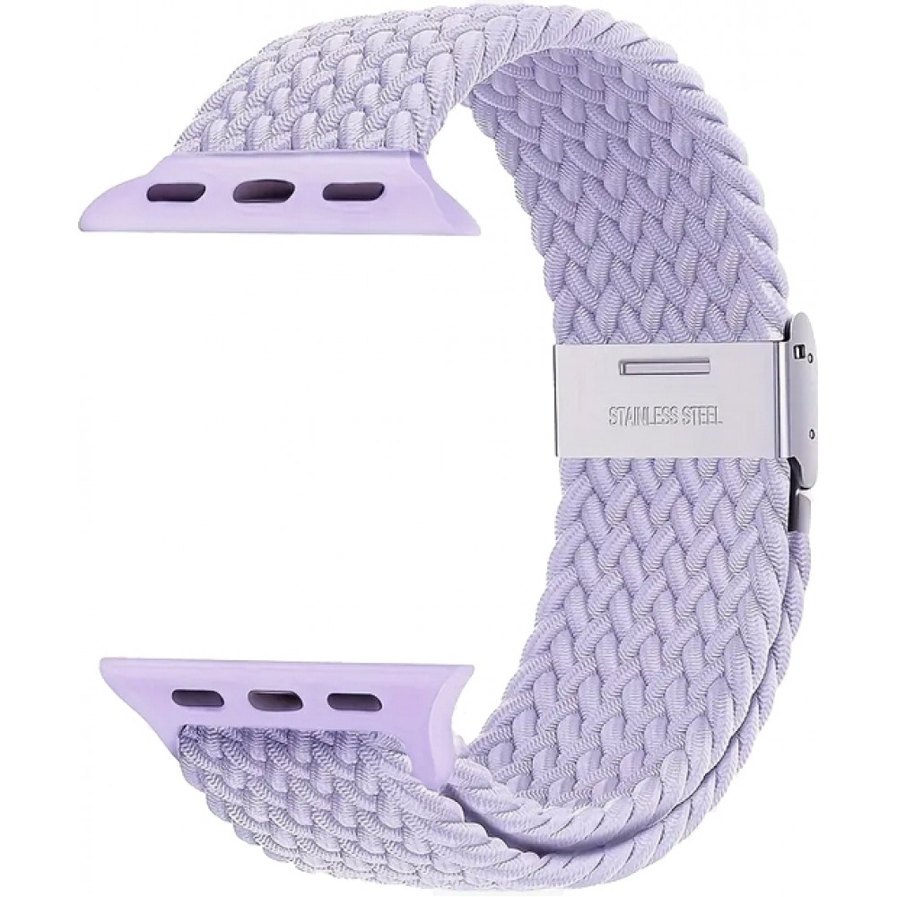 Elastisches Geflochtenes Nylonarmband mit Dehnbaren Riemen für Apple Watch - Hellviolett - Apple Watch 38/40/41/42 mm