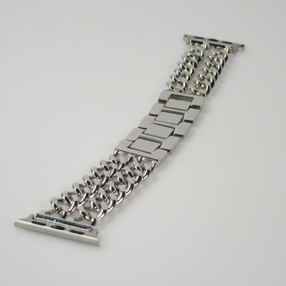 Luxuriöses Edelstahl Armband mit unsichtbarem Verschluss - Silber - Apple Watch 38/40/41/42 mm