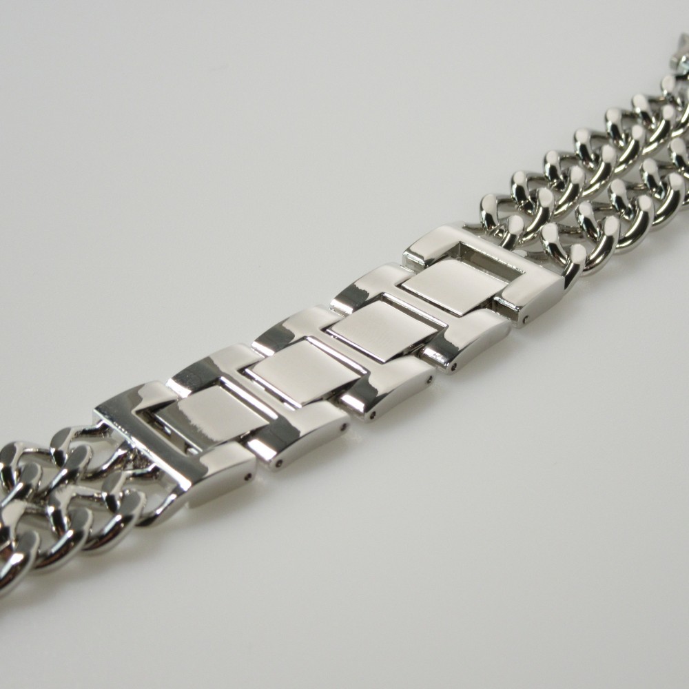 Luxuriöses Edelstahl Armband mit unsichtbarem Verschluss - Silber - Apple Watch 38/40/41/42 mm