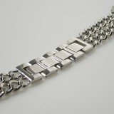 Luxuriöses Edelstahl Armband mit unsichtbarem Verschluss - Silber - Apple Watch 38/40/41/42 mm