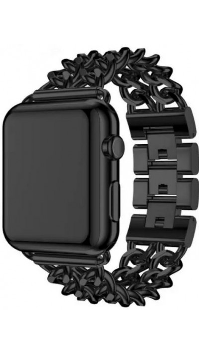 Luxuriöses Edelstahl Armband mit unsichtbarem Verschluss - Schwarz - Apple Watch 38/40/41/42 mm