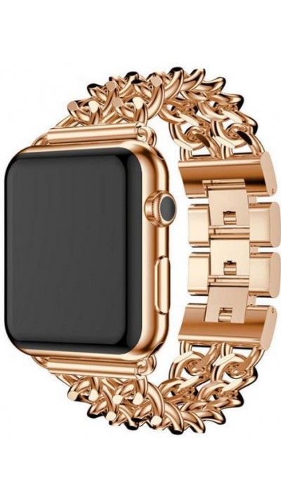 Luxuriöses Edelstahl Armband mit unsichtbarem Verschluss - Rosa gold - Apple Watch 38/40/41/42 mm