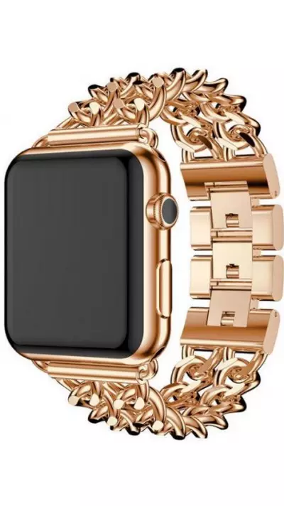 Luxuriöses Edelstahl Armband mit unsichtbarem Verschluss - Rosa gold - Apple Watch 38/40/41/42 mm