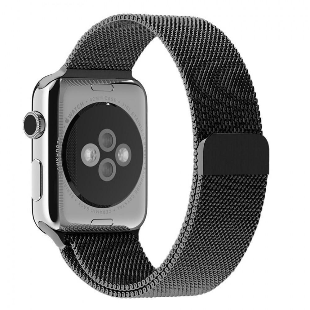 Mailänder Stahlarmband schwarz - Apple Watch 38/40/41/42 mm