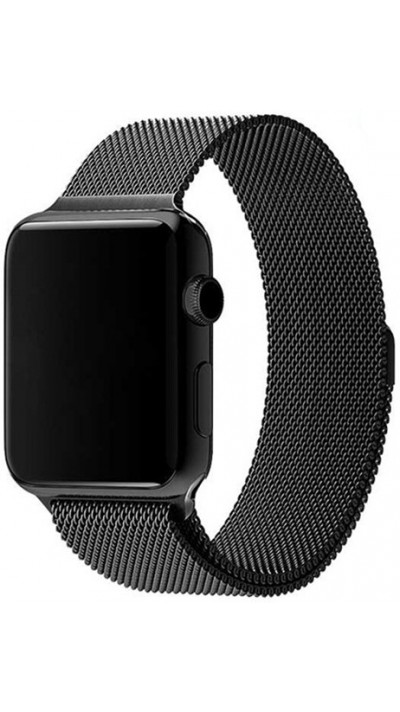Mailänder Stahlarmband schwarz - Apple Watch 44/45/46/49 mm