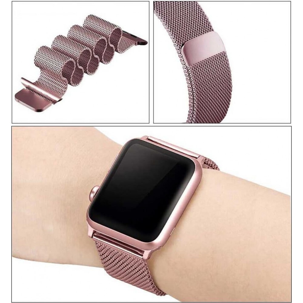 Mailänder Stahlarmband rosa - Apple Watch 44/45/46/49 mm