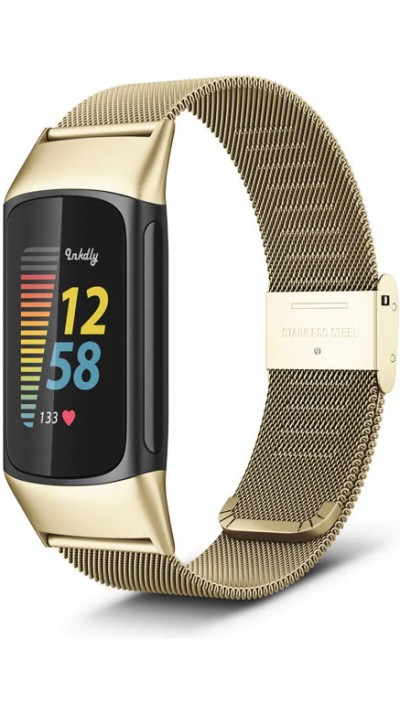Milanaise-Armband aus Stahl in (Größe S) - Gold - Fitbit Charge 5 / 6
