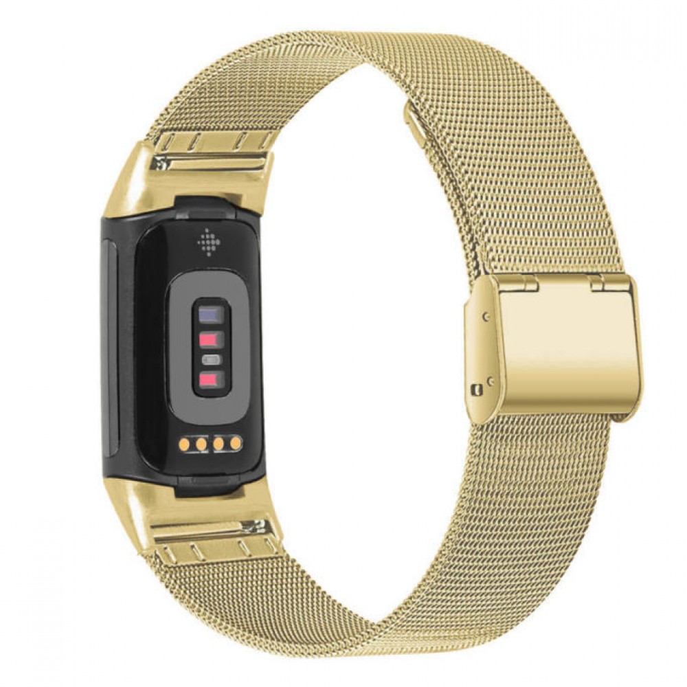 Milanaise-Armband aus Stahl in (Größe S) - Gold - Fitbit Charge 5