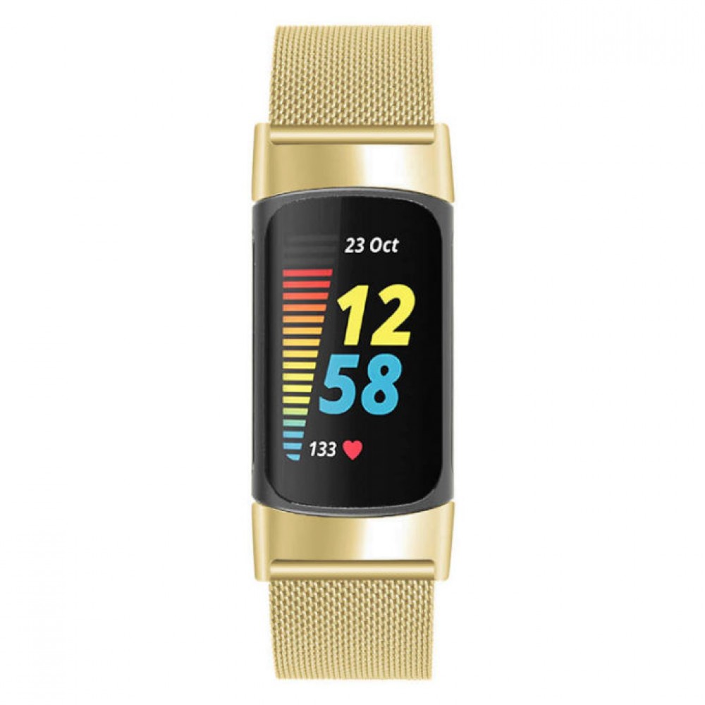 Milanaise-Armband aus Stahl in (Größe S) - Gold - Fitbit Charge 5