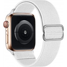 Sportliches elastisches Nylonband, verstellbar, weich, waschbar - Weiss - Apple Watch 44/45/46/49 mm