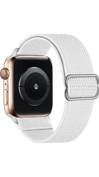Sportliches elastisches Nylonband, verstellbar, weich, waschbar - Weiss - Apple Watch 44/45/46/49 mm