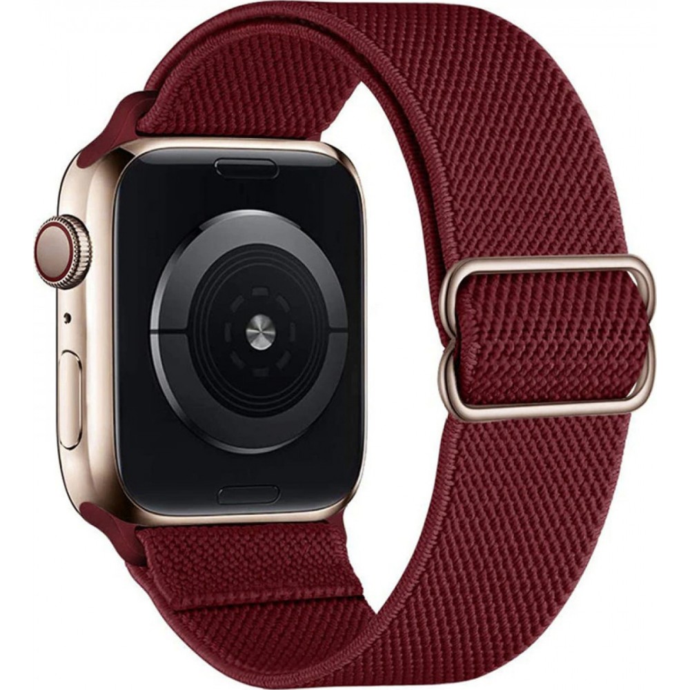 Sportliches elastisches Nylonarmband, verstellbar, weich, waschbar - Bordeau - Apple Watch 38/40/41/42 mm