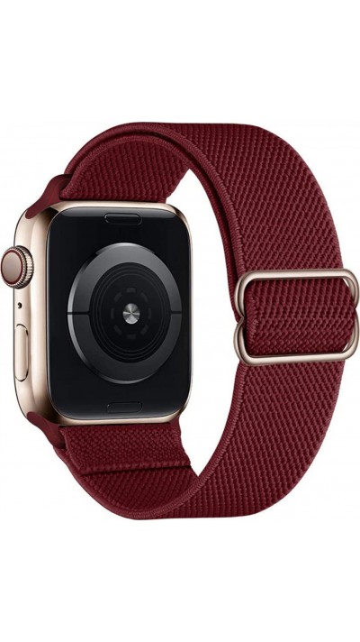 Sportliches elastisches Nylonarmband, verstellbar, weich, waschbar - Bordeau - Apple Watch 44/45/46/49 mm