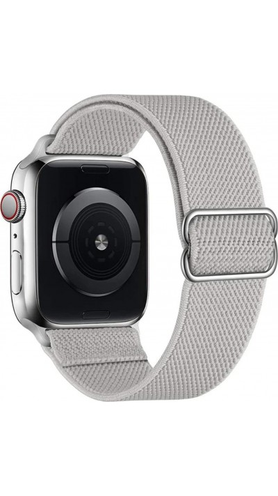 Sportliches elastisches Nylonarmband, verstellbar, weich, waschbar - Grau - Apple Watch 44/45/46/49 mm