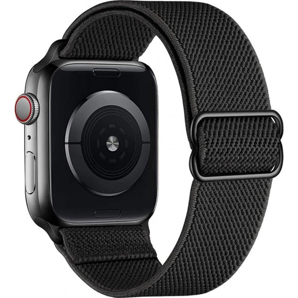 Sportliches elastisches Nylonarmband, verstellbar, weich, waschbar - Schwarz - Apple Watch 38/40/41/42 mm