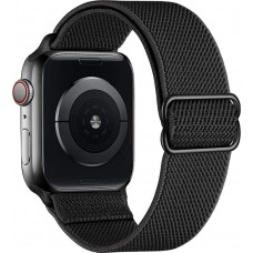 Sportliches elastisches Nylonarmband, verstellbar, weich, waschbar - Schwarz - Apple Watch 38/40/41/42 mm