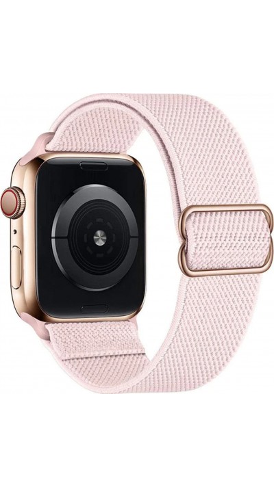 Sportliches elastisches Nylonarmband, verstellbar, weich, waschbar - Hellrosa - Apple Watch 44/45/46/49 mm