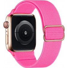 Sportliches elastisches Nylonband, verstellbar, weich, waschbar - Dunkelrosa - Apple Watch 38/40/41/42 mm