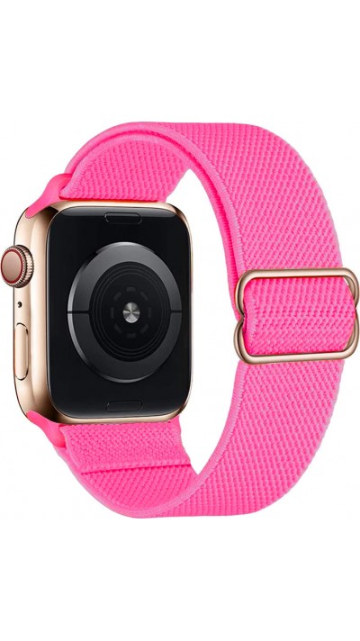 Sportliches elastisches Nylonband, verstellbar, weich, waschbar - Dunkelrosa - Apple Watch 44/45/46/49 mm