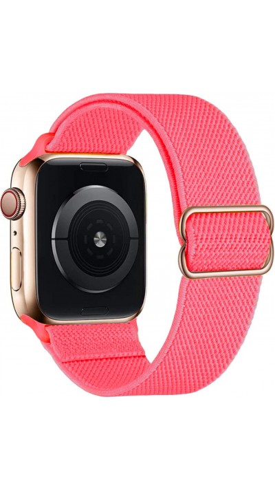 Sportliches elastisches Nylonband, verstellbar, weich, waschbar - Lachsrosa - Apple Watch 42mm / 44mm / 45mm