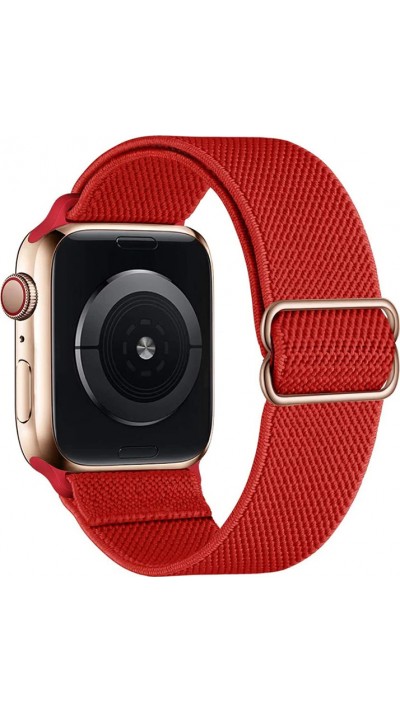 Sportliches elastisches Nylonband, verstellbar, weich, waschbar - Rot - Apple Watch 42mm / 44mm / 45mm