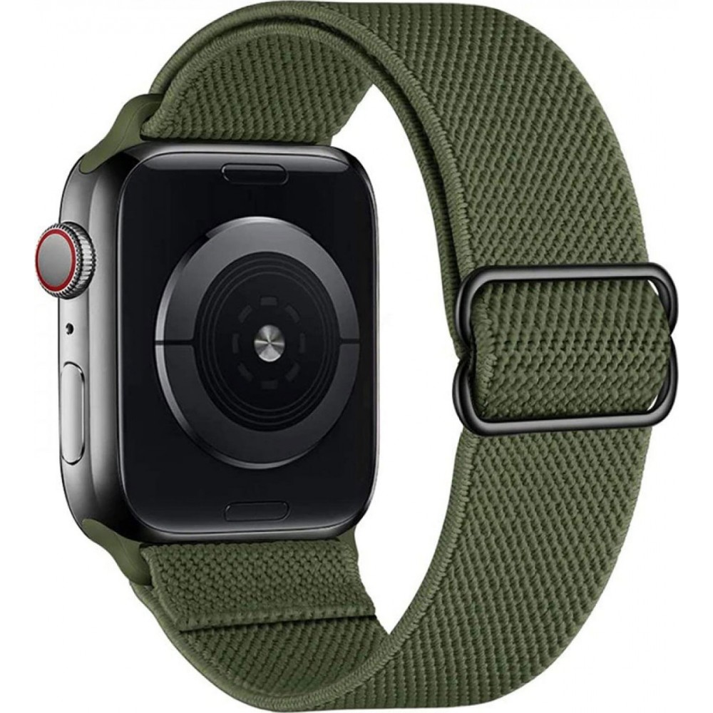 Sportliches elastisches Nylonarmband, verstellbar, weich, waschbar - Dunkelgrün - Apple Watch 38/40/41/42 mm
