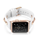 Punkarmband aus echtem Leder, größenverstellbar - Weiss - Apple Watch 38/40/41/42 mm