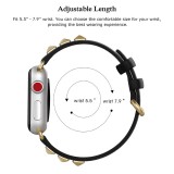 Punkarmband aus echtem Leder, größenverstellbar - Schwarz - Apple Watch 38/40/41/42 mm
