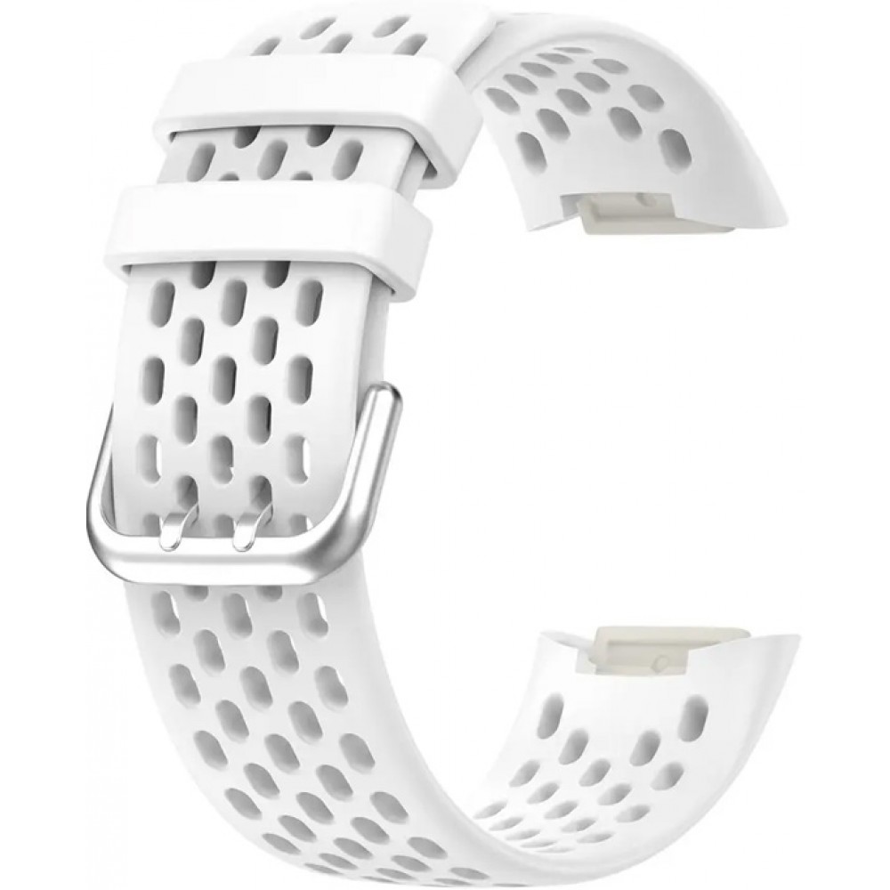Silikonarmband Fitbit Charge 5 / 6 SPORTY - Universalgrösse - Weiss