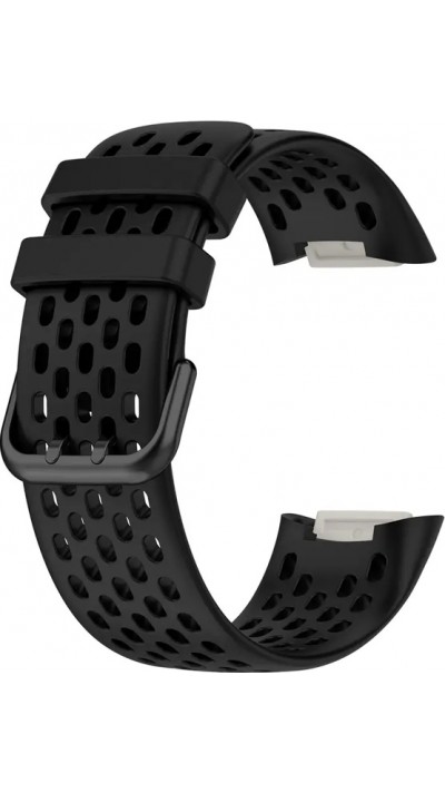 Silikonarmband Fitbit Charge 5 / 6 SPORTY - Universalgrösse - Schwarz