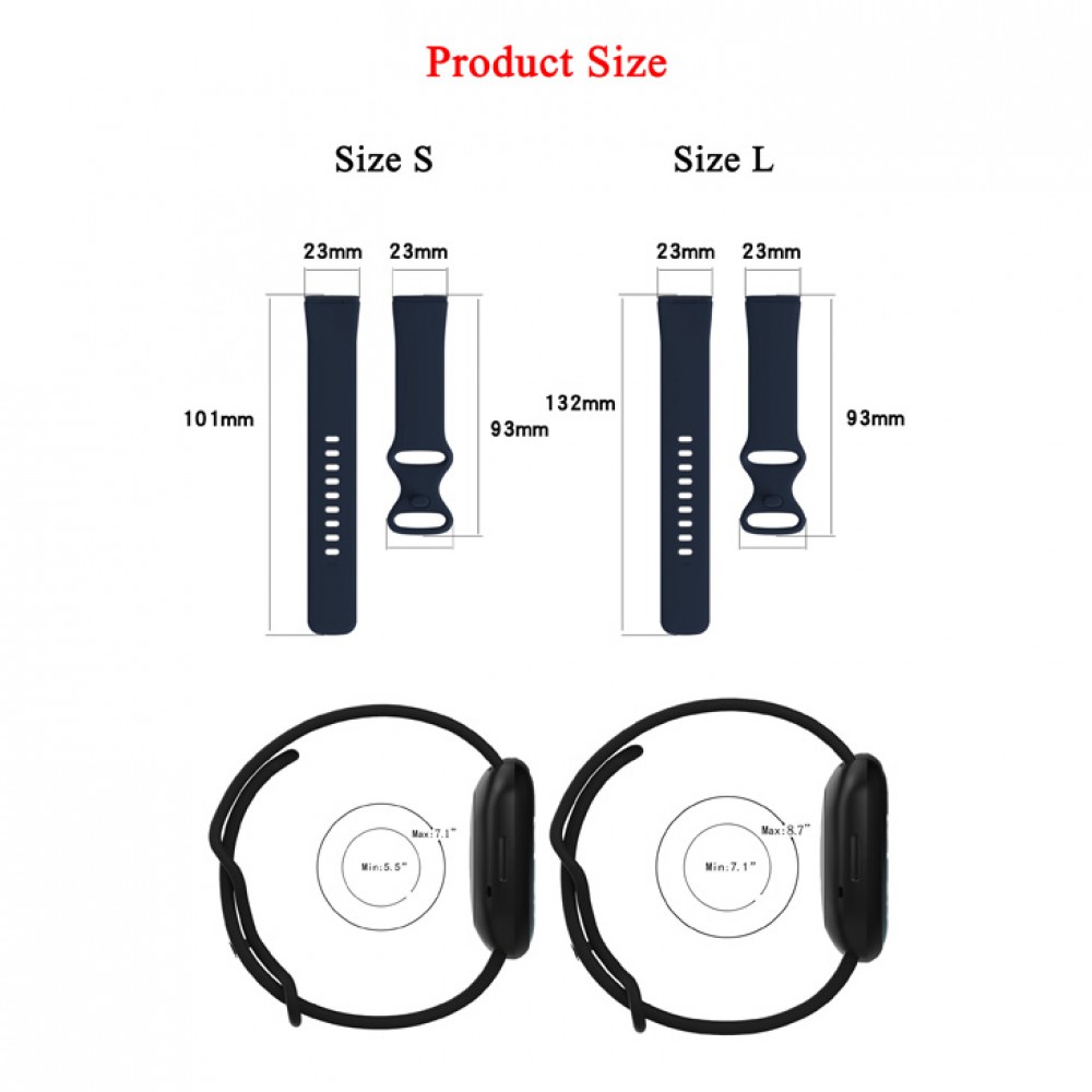 Silikonarmband Fitbit Charge 5 / 6 - Grösse S - Dunkelblau - Fitbit Charge 5 / 6