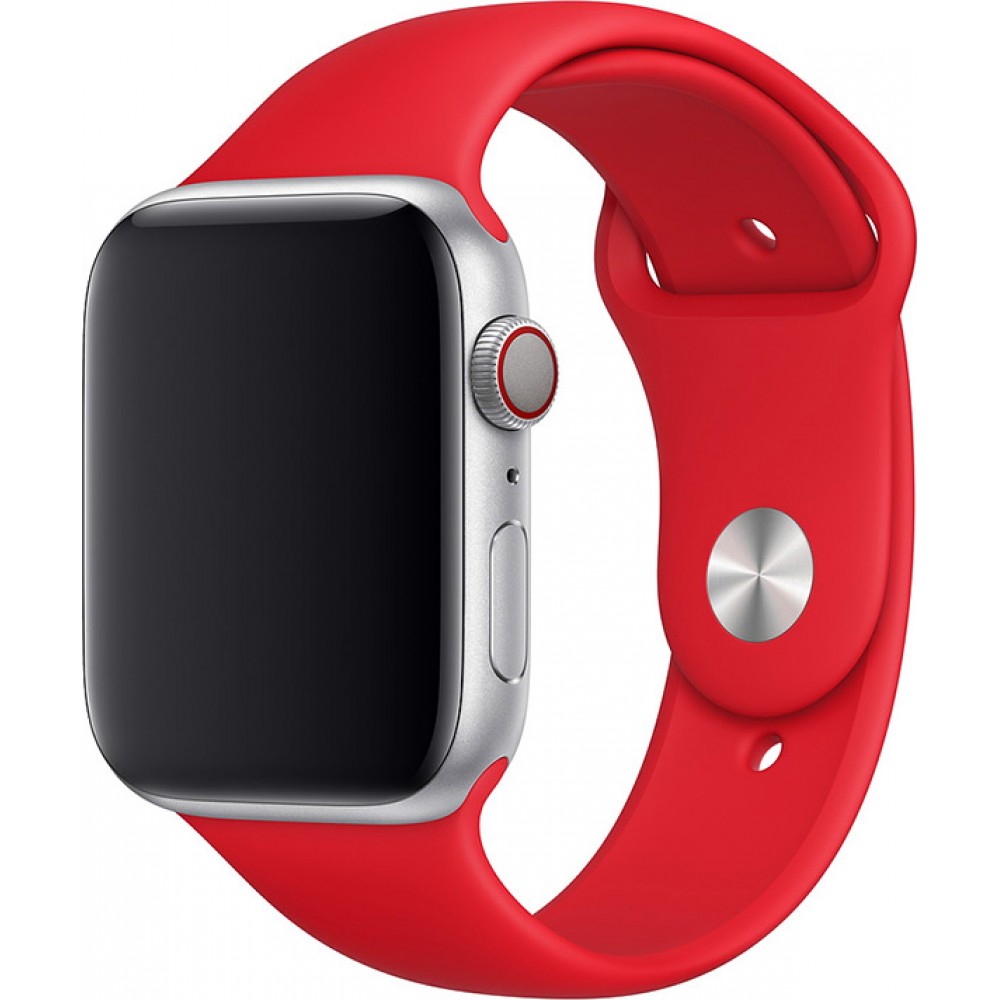 Bracelet sport en silicone rouge feu - Apple Watch 44/45/46/49 mm