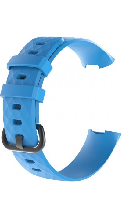 Sportliches Silikon Armband - Grösse L - Hellblau - Fitbit Charge 3 / 4