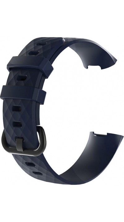 Sportliches Silikon Armband - Grösse L - Dunkelblau - Fitbit Charge 3 / 4