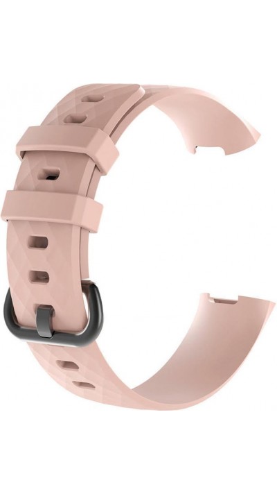 Sportliches Silikon Armband - Grösse L - Rosa - Fitbit Charge 3 / 4