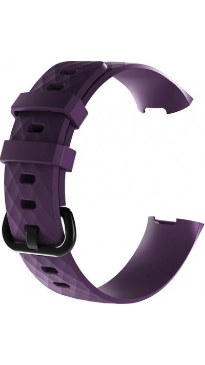 Sportliches Silikon Armband - Grösse L - Violett - Fitbit Charge 3 / 4
