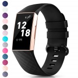 Sportliches Silikon Armband - Grösse S - Dunkelgrau - Fitbit Charge 3 / 4