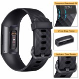 Sportliches Silikon Armband - Grösse S - Dunkelgrau - Fitbit Charge 3 / 4