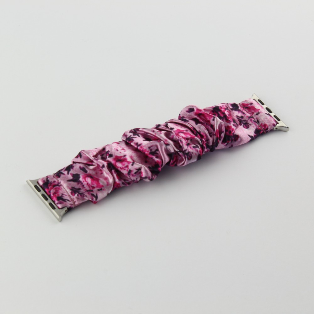 Blumen scrunchies Stoffarmband rosa - Apple Watch 38/40/41/42 mm