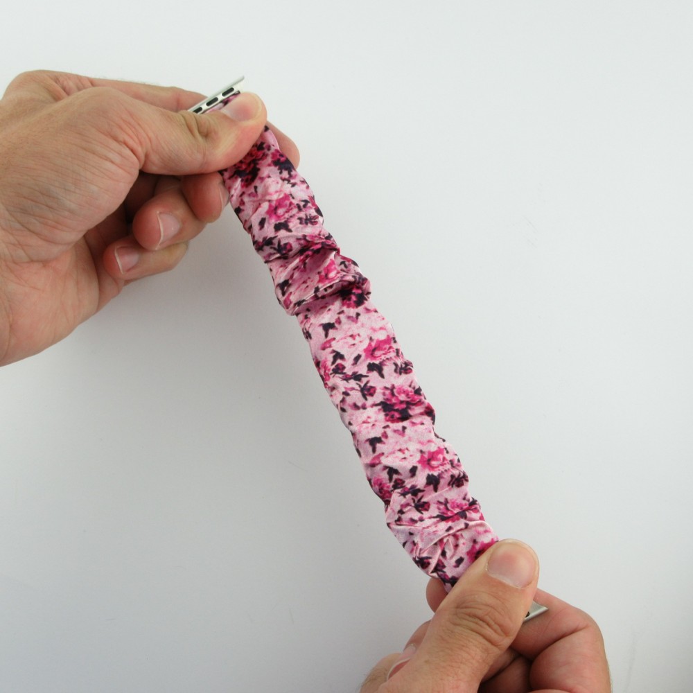 Blumen scrunchies Stoffarmband rosa - Apple Watch 38/40/41/42 mm