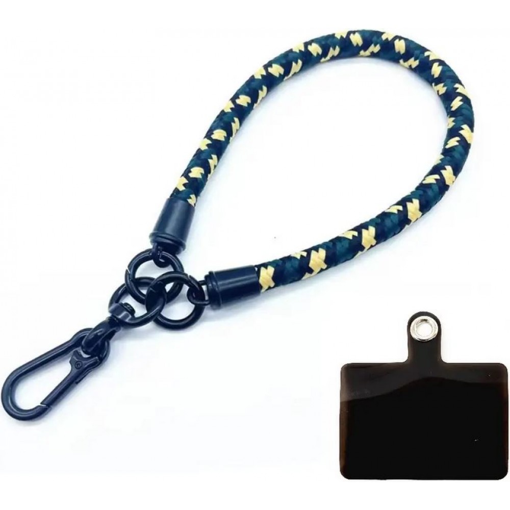 Bracelet universel attache pour coque/fourre téléphone - Vert-beige-noir