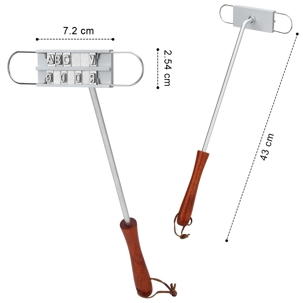 Grill Fleisch / Gemüse Brandeisen - Cowboy Branding Iron American Style BBQ