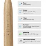 Elektronische Bamboo Zahnbürste eco-friendly inkl. Ladestation + 3 Aufsätze