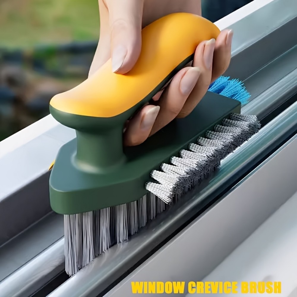 4-in-1 Fenster- und Bodenreinigungsbürste mit praktischem Griff für Küche/WC/Wohnzimmer - Grün
