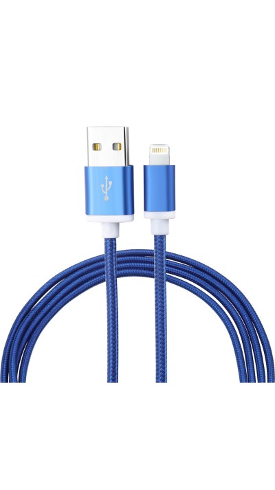 iPhone Kabel (1 m) Lightning auf USB-A - Nylon metal blau