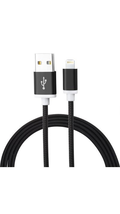 iPhone Kabel (1m) Lightning auf USB-A - Nylon metal - Schwarz