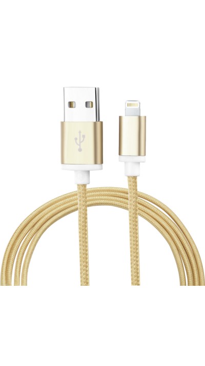 iPhone Kabel (1m) Lightning auf USB-A - Nylon metal - Gold