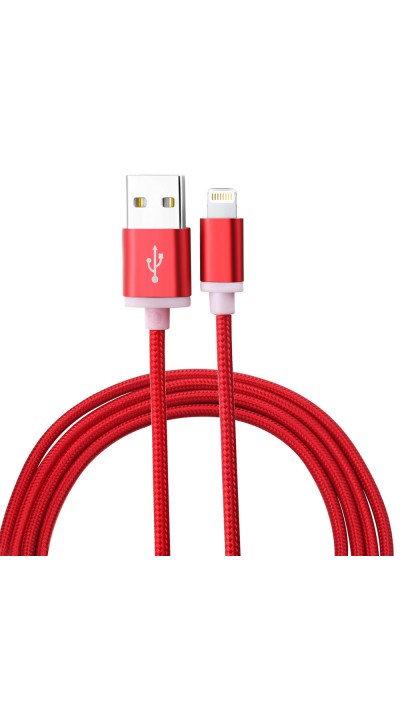 iPhone Kabel (1m) Lightning auf USB-A - Nylon metal - Rot