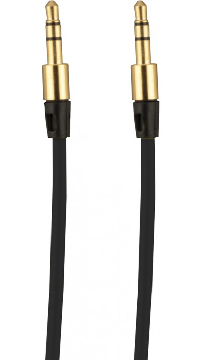 Stereo Kabel Doppelanschluss AUX 3.5 mm - Audio Stecker + Länge 1 Meter - Schwarz