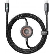 Câble (1.5 m) 2 en 1 USB-C vers Apple Watch et Lightning (60W) - Mcdodo - iPhone & Apple Watch